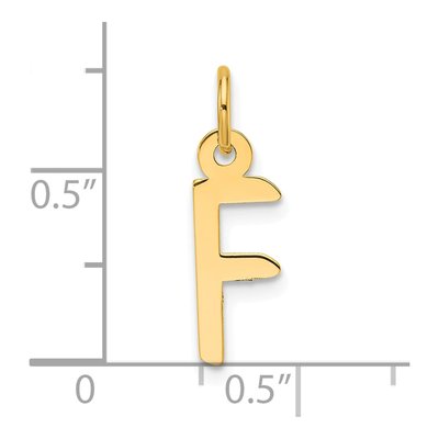 14K Yellow Gold Letter F Charm – view 5