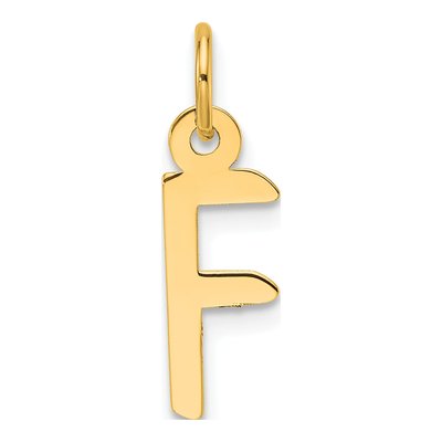 14K Yellow Gold Letter F Charm
