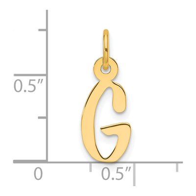 14K Yellow Gold Letter G Pendant – view 5