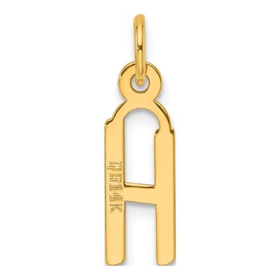 14K Yellow Gold Letter H Charm – view 3