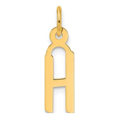 14K Yellow Gold Letter H Charm
