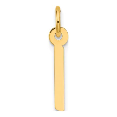 14K Yellow Gold Letter I Initial Charm