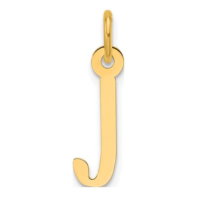 14K Yellow Gold Letter J Charm