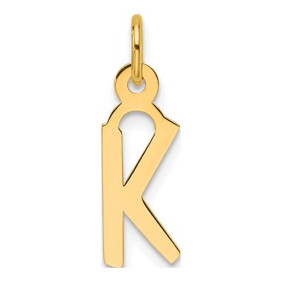 14K Yellow Gold Letter K Charm