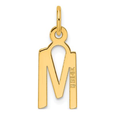 14K Yellow Gold Block Letter M Charm – view 3