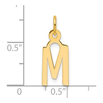 14K Yellow Gold Block Letter M Charm – view 4