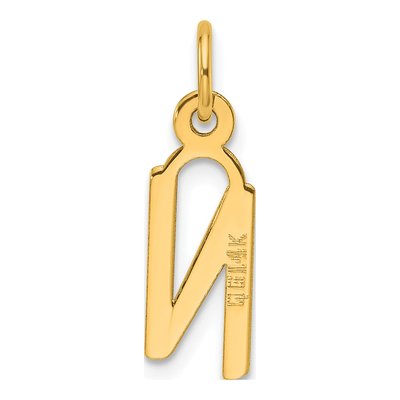 14K Yellow Gold Letter N Pendant – view 4