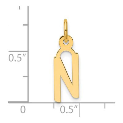14K Yellow Gold Letter N Pendant – view 5
