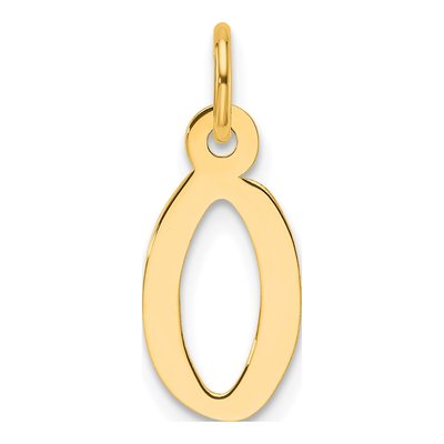 14K Yellow Gold Letter O Charm