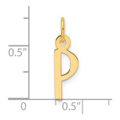 14K Yellow Gold Letter P Charm – view 4