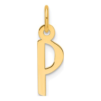 14K Yellow Gold Letter P Charm