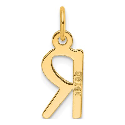 14K Yellow Gold Letter R Charm – view 3