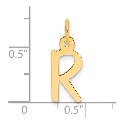 14K Yellow Gold Letter R Charm – view 4