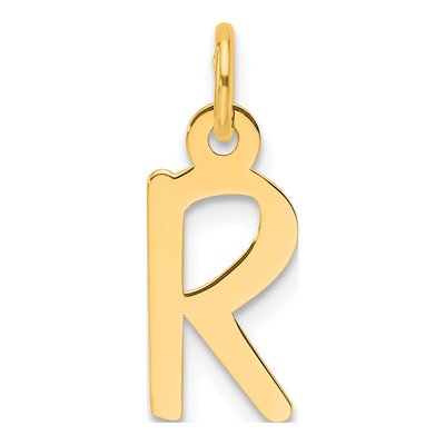 14K Yellow Gold Letter R Charm