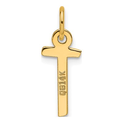 14K Yellow Gold Block Letter T Charm – view 3