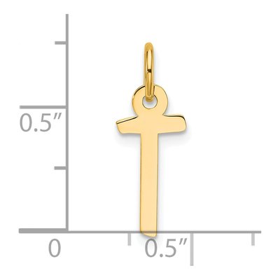 14K Yellow Gold Block Letter T Charm – view 4