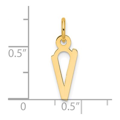 14K Yellow Gold Initial V Block Letter Charm – view 5