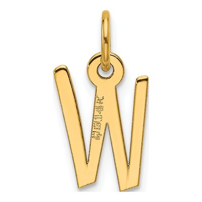 14K Yellow Gold Block Letter W Charm – view 3