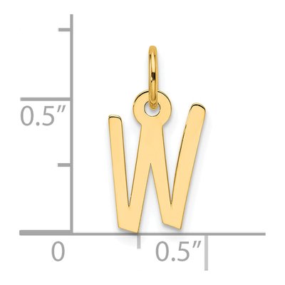 14K Yellow Gold Block Letter W Charm – view 4