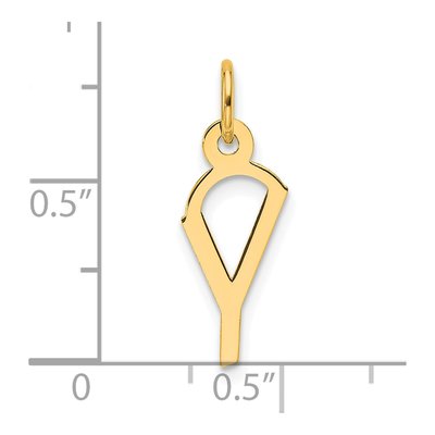 14K Yellow Gold Letter Y Pendant – view 4