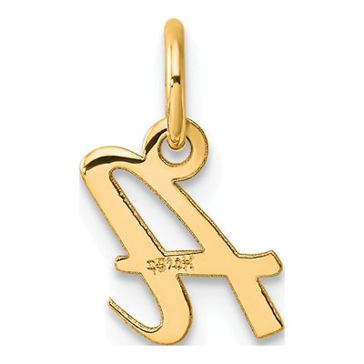 14K Yellow Gold Script Letter A Charm – view 3