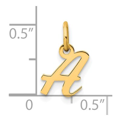14K Yellow Gold Script Letter A Charm – view 4