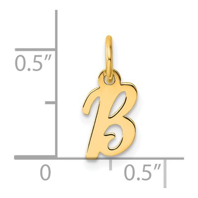 14K Yellow Gold Script Letter B Charm – view 5