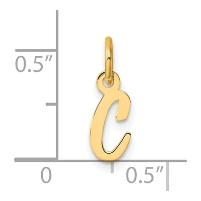 14K Yellow Gold Script Letter C Pendant – view 5