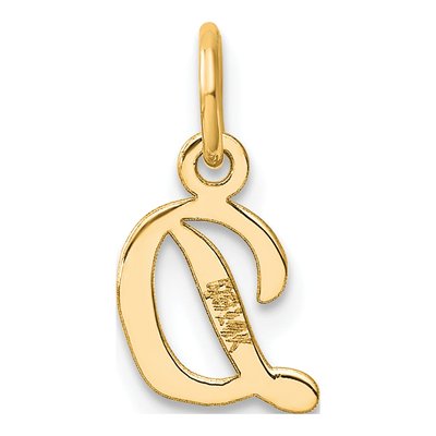 14K Yellow Gold Script Letter D Charm – view 3