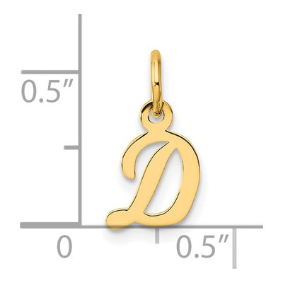 14K Yellow Gold Script Letter D Charm – view 4