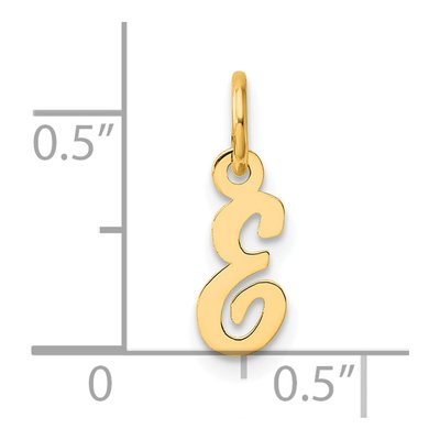 14K Yellow Gold Script Letter E Charm – view 5