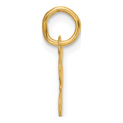 14K Yellow Gold Small Script Letter F Charm – view 3