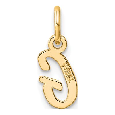 14K Yellow Gold Small Script Letter G Charm – view 4