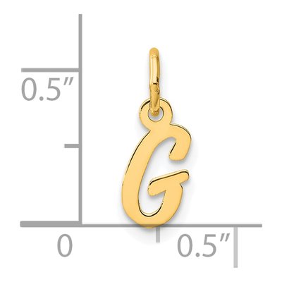 14K Yellow Gold Small Script Letter G Charm – view 5