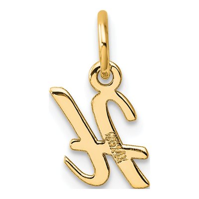 14K Yellow Gold Script Letter H Charm Pendant – view 4