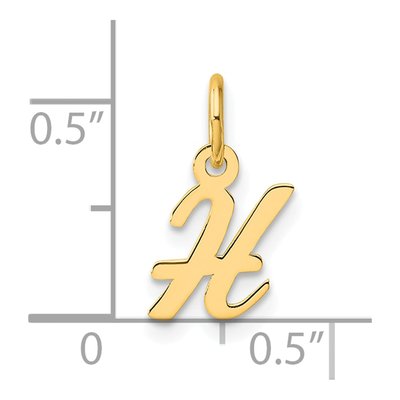 14K Yellow Gold Script Letter H Charm Pendant – view 5