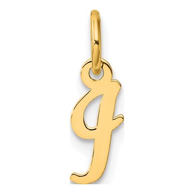 14K Yellow Gold Initial I Charm