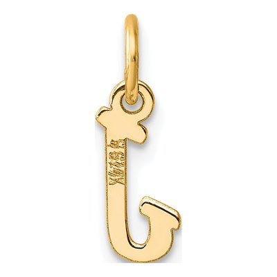 14K Yellow Gold Small Script Letter J Charm – view 4