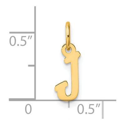 14K Yellow Gold Small Script Letter J Charm – view 5
