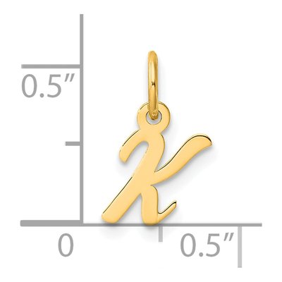 14K Yellow Gold Script Letter K Charm – view 5