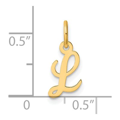 14K Yellow Gold Script Letter L Pendant – view 5