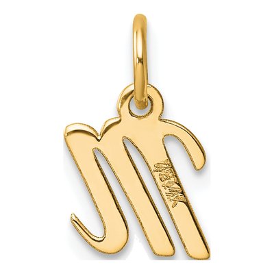 14K Yellow Gold Script Letter M Charm – view 3