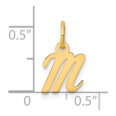 14K Yellow Gold Script Letter M Charm – view 4