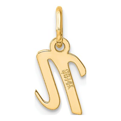 14K Yellow Gold Letter N Pendant – view 3