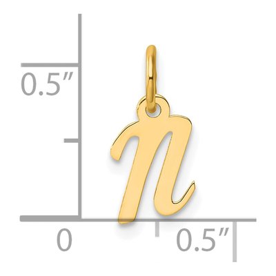 14K Yellow Gold Letter N Pendant – view 4