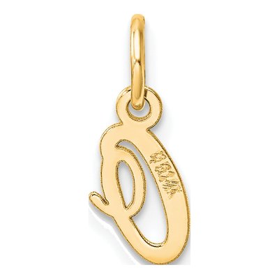 14K Yellow Gold Script Letter O Charm – view 4