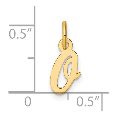 14K Yellow Gold Script Letter O Charm – view 5