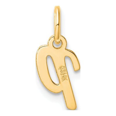 14K Yellow Gold Small Script Letter P Charm – view 4