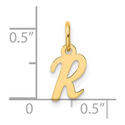 14K Yellow Gold Script Letter R Charm – view 4