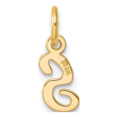 14K Yellow Gold Script Letter S Charm – view 4